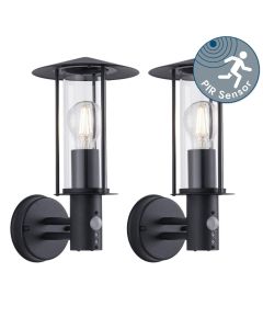 Set of 2 Treviso - Black Motion Sensor Outdoor Security Lights