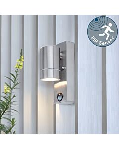 Rado - Stainless Steel IP44 Outdoor Motion Sensor Down GU10 Wall Light