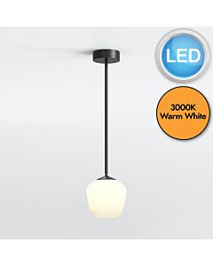 Astro Lighting - Nara - 1464003 & 5039003 - LED Black White Glass IP44 Bathroom Ceiling Pendant Light