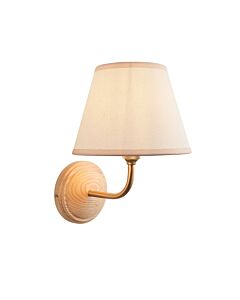 Endon Lighting - Wood Arc & Ivy 20cm - 116099 - Ash Wood Vintage White Wall Light