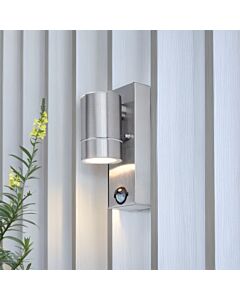 Rado - Stainless Steel IP44 Outdoor Motion Sensor Down GU10 Wall Light