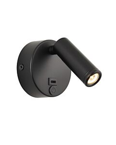 Saxby Lighting - Lumos Mini - 120968 - LED Black Reading Wall Light