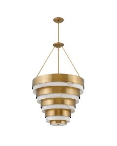 Quintiesse - Echelon - QN-ECHELON-8P - Heritage Brass 8 Light Ceiling Pendant Light