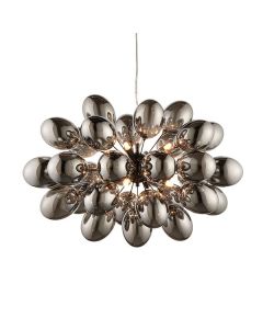 Endon Lighting - Infinity - 80124 - Black Chrome Smoke Glass 8 Light Ceiling Pendant Light