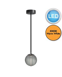 Astro Lighting - Nara - 1464003 & 5039002 - LED Black Smoked Glass IP44 Bathroom Ceiling Pendant Light