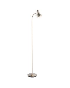 Endon Lighting - Amalfi - 76606 - Satin Nickel White Floor Reading Lamp