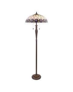 Interiors 1900 - Hutchinson - 64172 - Dark Bronze Tiffany Glass 2 Light Floor Lamp