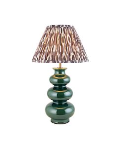 Endon Lighting - Monroe & Ikat 30cm - 116477 - Green Aged Brass Grey Ceramic Table Lamp With Shade