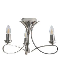 Interiors 1900 - Penn - CA7P3N - Nickel 3 Light Flush Ceiling Light