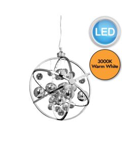 Endon Lighting - Muni - MUNI-CH - LED Chrome Glass Ceiling Pendant Light