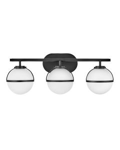 Hinkley Lighting - Hollis - HK-HOLLIS3-O-BK-BATH - Black Opal Glass 3 Light IP44 Bathroom Wall Light