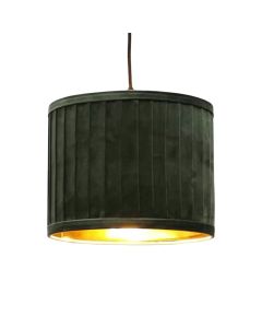 Sundance - Dark Green Velvet Pleated 25cm Lamp Shade with Gold Inner