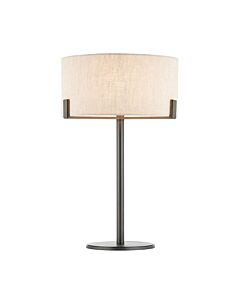 Endon Lighting - Hayfield - 72631 - Brushed Bronze Natural Table Lamp With Shade
