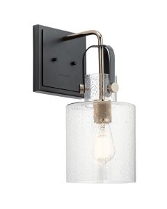 Quintiesse - Kitner - QN-KITNER1-PN - Nickel Clear Seeded Glass Wall Light