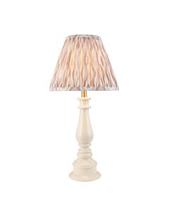 Endon Lighting - Myrtle & Ikat 25cm - 116330 - White Warm Brass Neutral Table Lamp With Shade