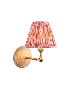 Endon Lighting - Wood Wing & Ikat 16cm - 115840 - Ash Wood Pink Wall Light