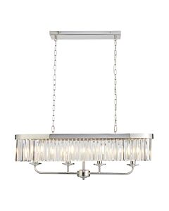 Chichester - Nickel Clear Cut Glass 4 Light Bar Ceiling Pendant Light