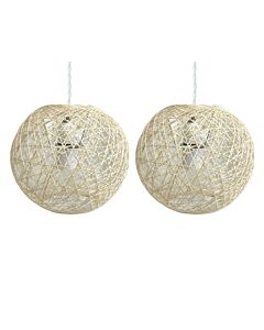 Set of 2 Abaca - Natural 8" Globe Ceiling Light Shades