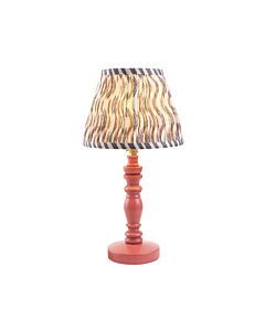 Endon Lighting - Bibury & Ripple 20cm - 114270 - Pink Aged Brass Grey Table Lamp With Shade