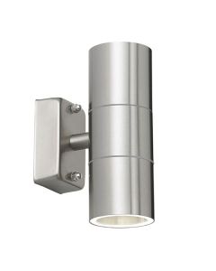 Endon Lighting - Canon - EL-40095 - Stainless Steel Clear Glass 2 Light IP44 Outdoor Wall Washer Light