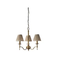 Interiors 1900 - Stanford - 63628 - Antique Brass Beige 3 Light Chandelier