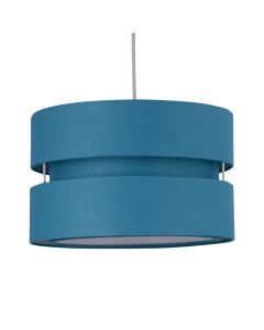 Teal Layered Easy Fit Drum Light Shade