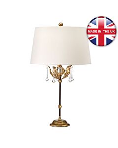 Elstead Lighting - Amarilli - AML-TL-BRONZE-IV - Bronze Clear Dropper Glass Ivory Table Lamp With Shade