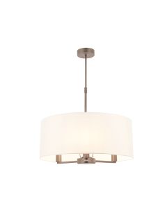 Endon Lighting - Daley - 60241 - Nickel Vintage White 3 Light Ceiling Pendant Light