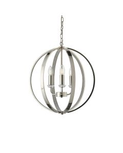 Endon Lighting - Ritz - 81507 - Nickel Clear Jewelled 3 Light Ceiling Pendant Light