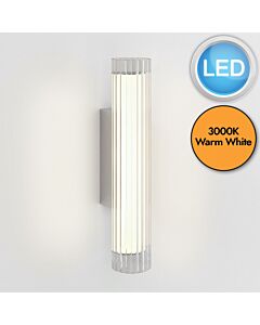 Astro Lighting - io - 1409055 - LED Chrome Clear Ribbed Glass IP44 Bathroom Strip Wall Light