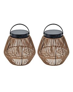 Set of 2 Coppa - LED Black Clear IP44 Outdoor Portable Lamps