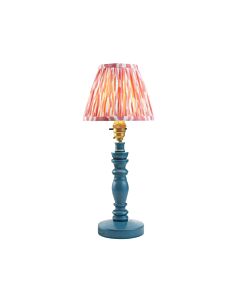 Endon Lighting - Bibury & Ikat 16cm - 115888 - Blue Aged Brass Pink Table Lamp With Shade