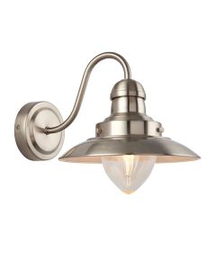 Endon Lighting - Mendip - 60800 - Satin Nickel Clear Glass Wall Light