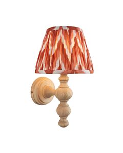 Endon Lighting - Bibury & Zigzag 20cm - 114328 - Ash Wood Aged Brass Orange Wall Light