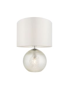 Endon Lighting - Knighton - 98085 - Clear Textured Glass Vintage White Table Lamp With Shade