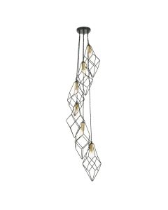 Endon Lighting - Jaxon - 98151 - Black Gold 6 Light Ceiling Pendant Light