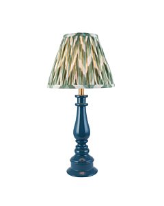 Endon Lighting - Myrtle & Zigzag 25cm - 116349 - Blue Warm Brass Green Table Lamp With Shade