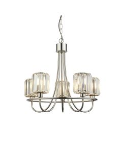 Endon Lighting - Berenice - 104108 - Nickel Clear Glass 5 Light Ceiling Pendant Light