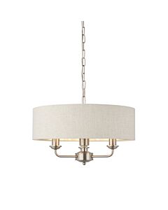 Endon Lighting - Highclere - 94361 - Brushed Chrome Natural 3 Light Ceiling Pendant Light
