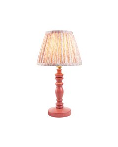 Endon Lighting - Bibury & Leaf 20cm - 114269 - Pink Aged Brass Peach Table Lamp With Shade