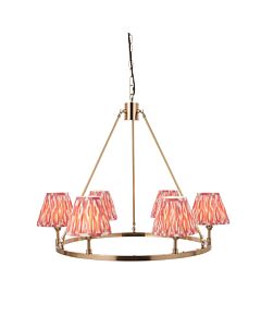 Endon Lighting - Chester - 114510 - Aged Brass Pink 6 Light Ceiling Pendant Light