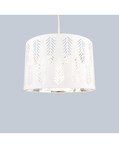 Spruce White Cut Out Shade with Chrome Inner