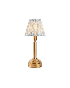 Endon Lighting - Upton Rechargeable & Leaf 16cm - 114879 - LED Aged Brass Blue Touch Table Lamp With Shade