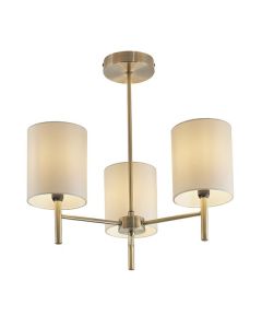 Endon Lighting - Brio - BRIO-3AB - Antique Brass Off White 3 Light Flush Ceiling Light