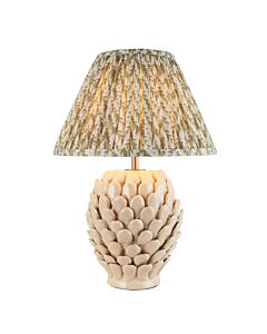 Endon Lighting - Layered Leaf & Leaf 30cm - 116411 - Cream Crackle Aged Brass Green Ceramic Table Lamp With Shade