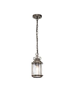 Kichler Lighting - Ashland Bay - KL-ASHLANDBAY8-S-BU - Burnished Bronze Clear Seeded Glass IP44 Outdoor Ceiling Pendant Light