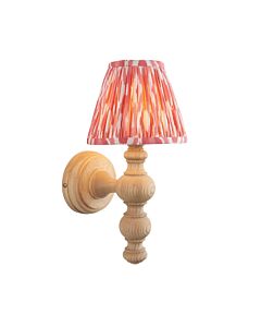 Endon Lighting - Bibury & Ikat 16cm - 114302 - Ash Wood Aged Brass Pink Wall Light