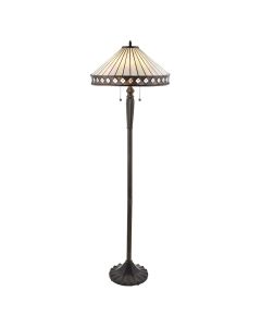 Interiors 1900 - Fargo - 70936 - Dark Bronze Tiffany Glass 2 Light Floor Lamp