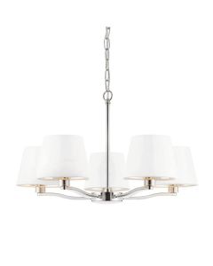 Endon Lighting - Harvey - 73022 - Nickel Vintage White 5 Light Ceiling Pendant Light