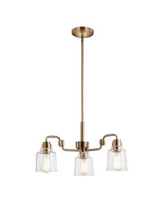 Kichler Lighting - Aivian - KL-AIVIAN3-WBR - Brass Clear Glass 3 Light Ceiling Pendant Light